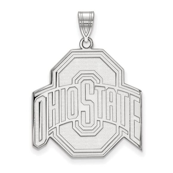 14k White Gold Ohio State XL Logo Pendant